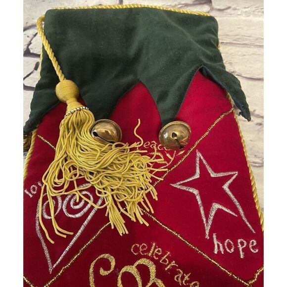 Christmas Stocking, Needle Point Christmas Stocking 16” By 8” - Picture 3 of 7